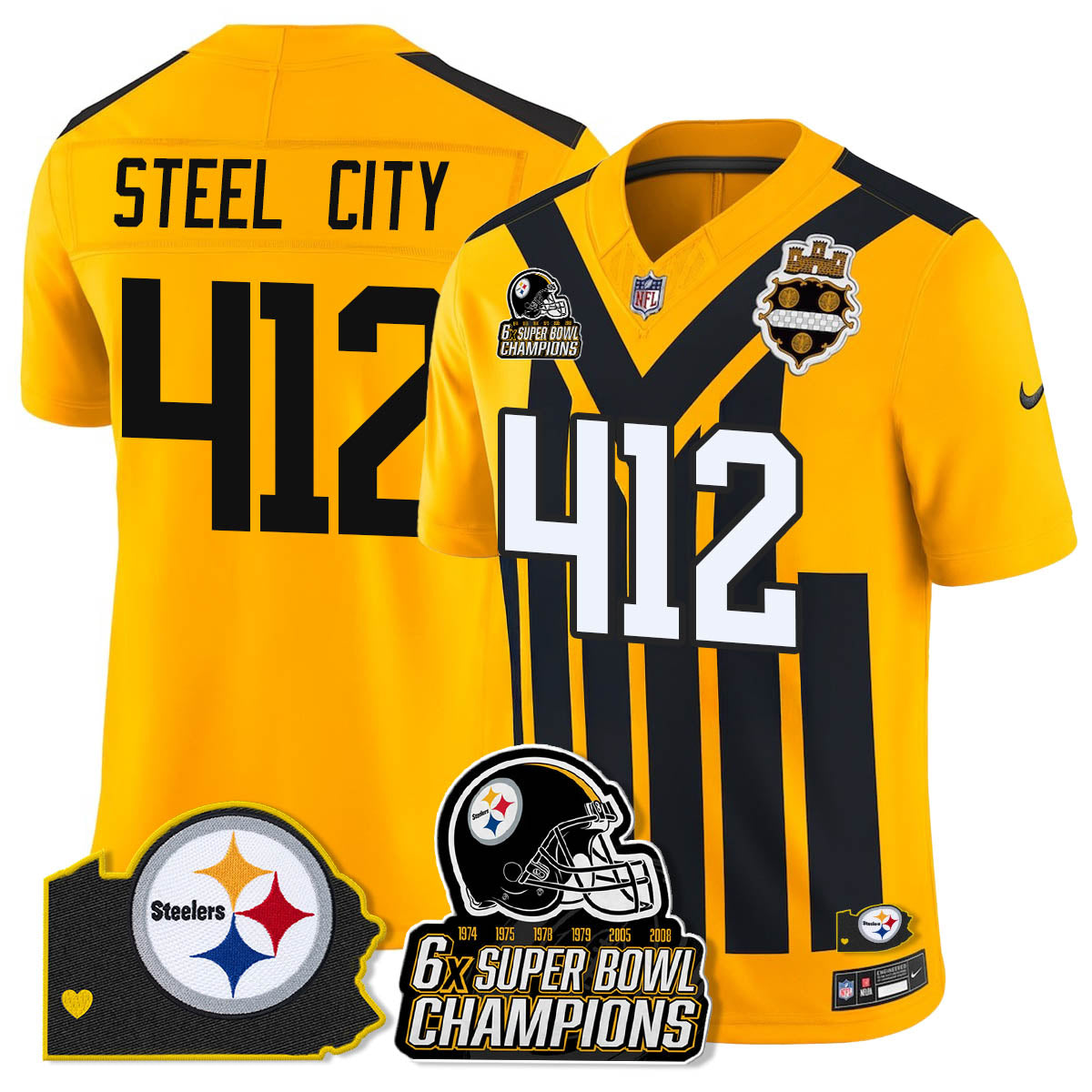 PIT 6-Time Champions Patch Vapor Limited Jersey
