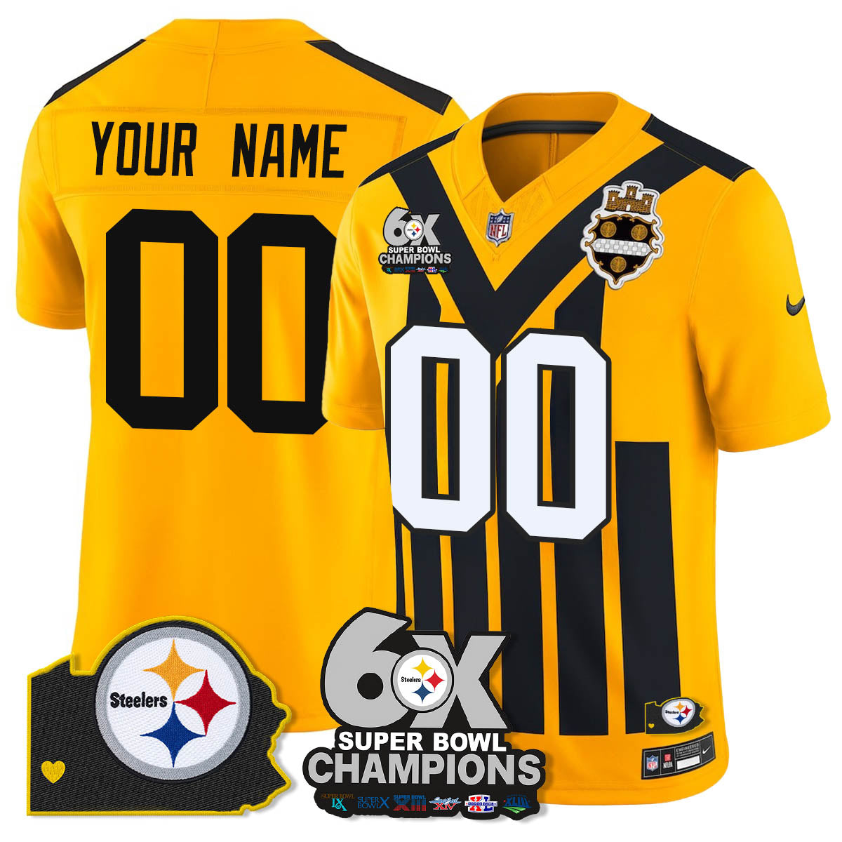PIT 6-Time Champions Patch Vapor Limited Jersey