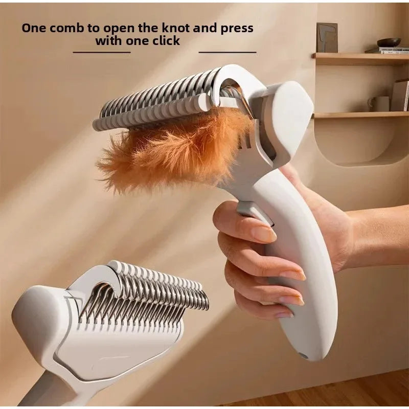 New Pet Knotting Special Hair Removal Comb Cat Dog Beauty Cleaning Safe Hair Removal Tool Remove Pet Hair By Pressing Button