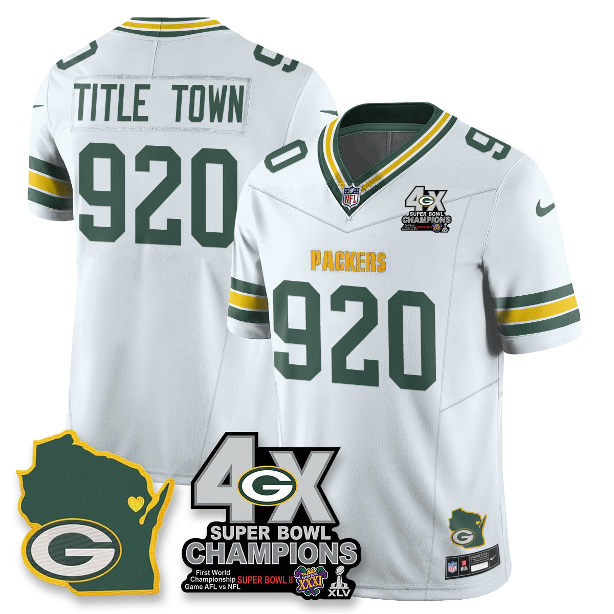 GB 4-Time Champions Patch Vapor Limited Jersey