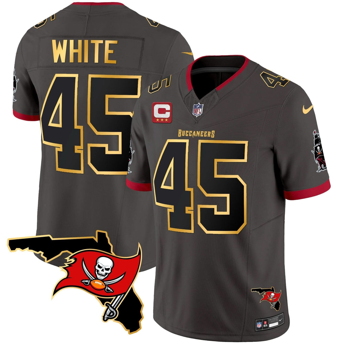 TB Florida Patch Gold Trim Vapor Jersey