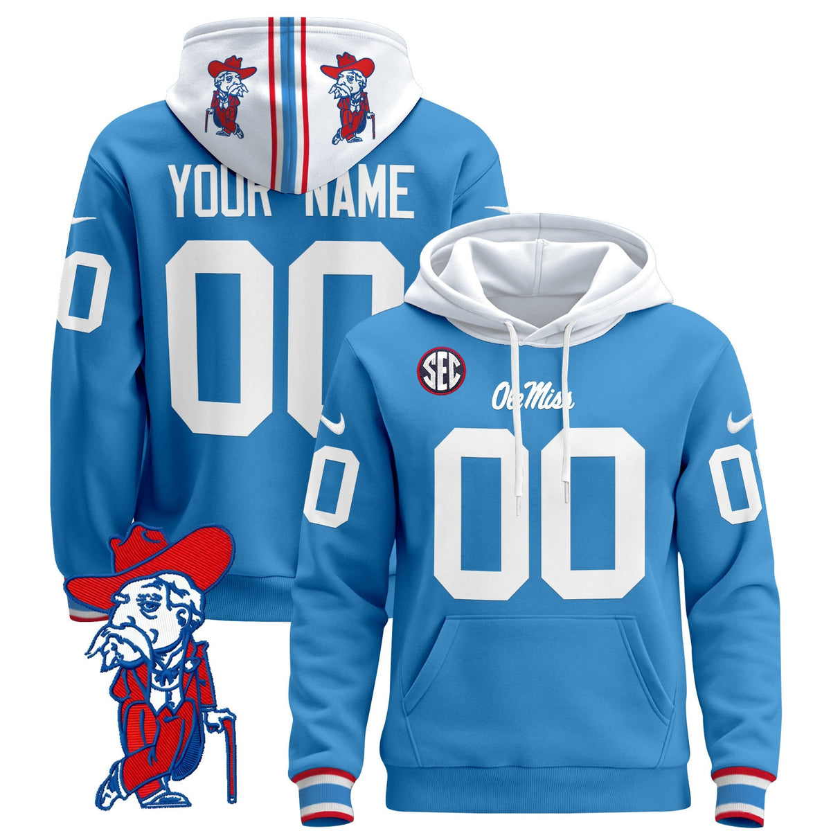 Ole Miss Rebels 2024 Custom Pullover Hoodie