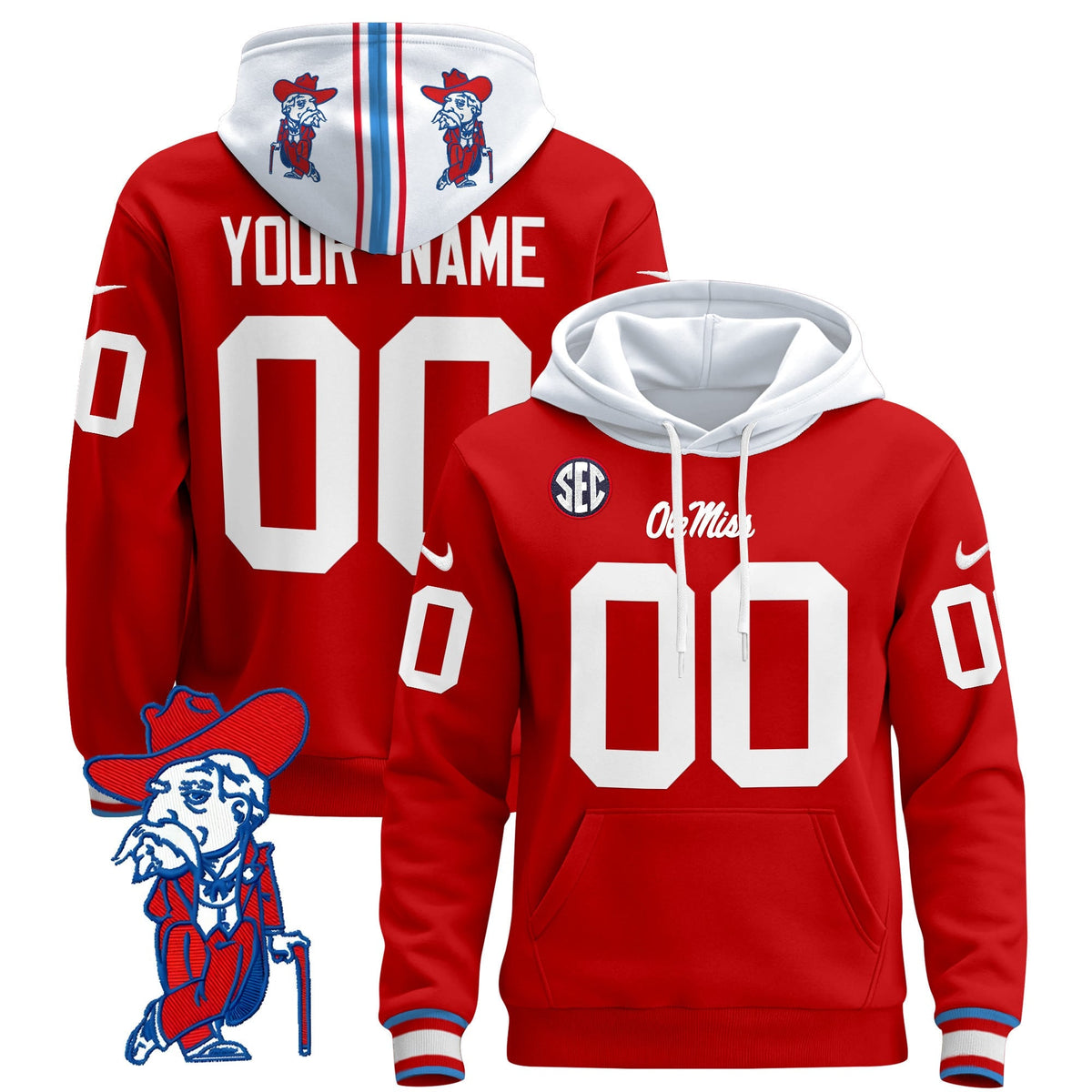 Ole Miss Rebels 2024 Custom Pullover Hoodie