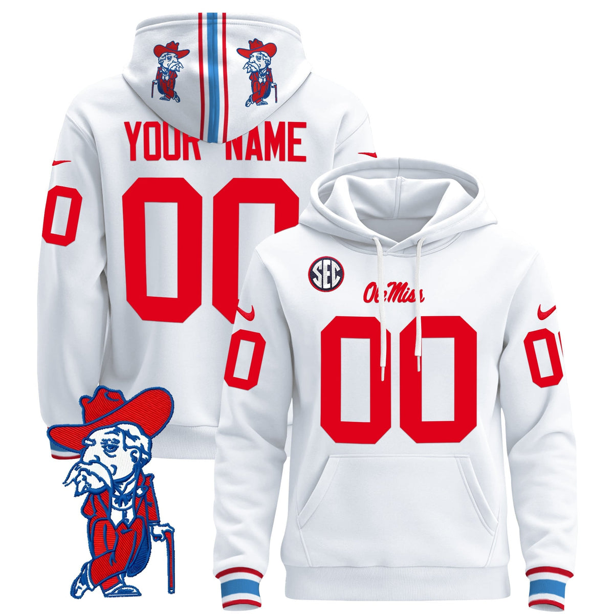 Ole Miss Rebels 2024 Custom Pullover Hoodie