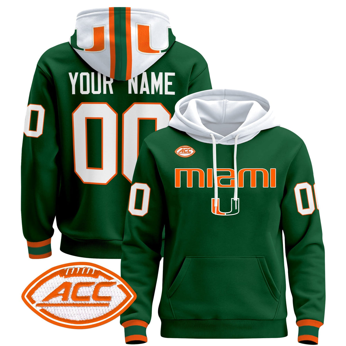 Miami Hurricanes 2024 Custom Pullover Hoodie V3