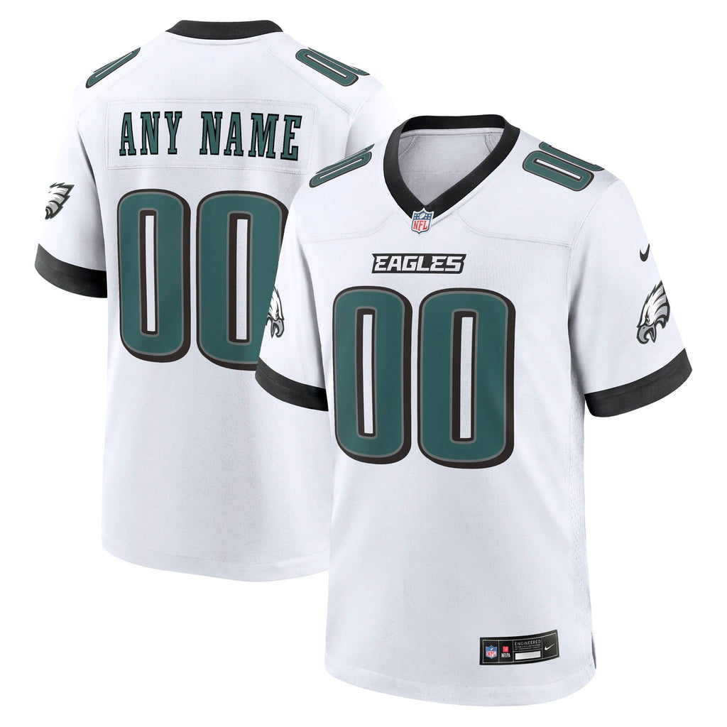 Men's Philadelphia Eagles Nike White White Custom Game Jersey