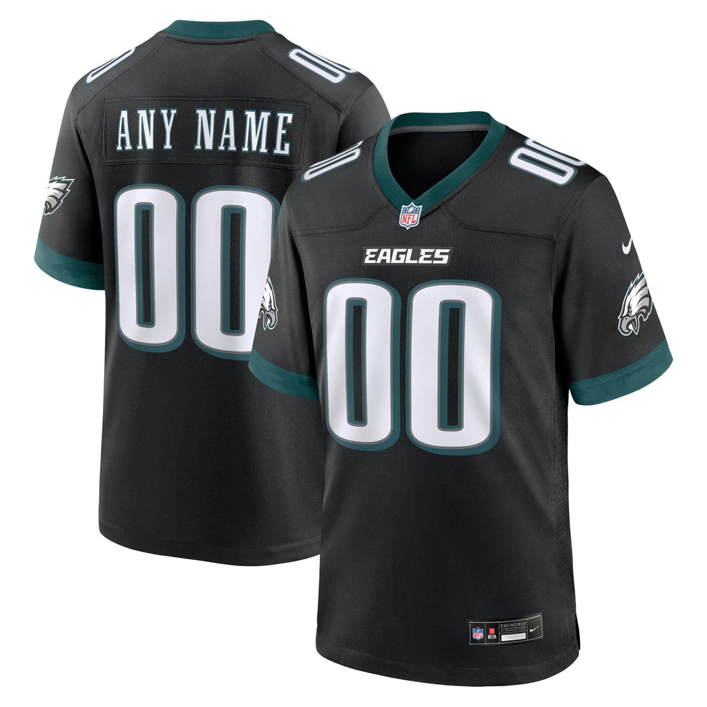 Men's Philadelphia Eagles Nike Black Alternate Custom Game Jersey