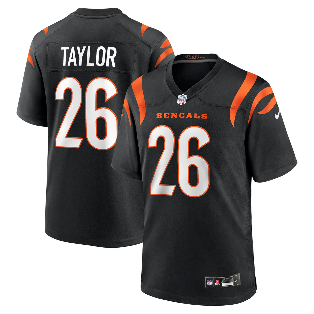 Men's Cincinnati Bengals Jasir Taylor Nike Black Team Game Jersey